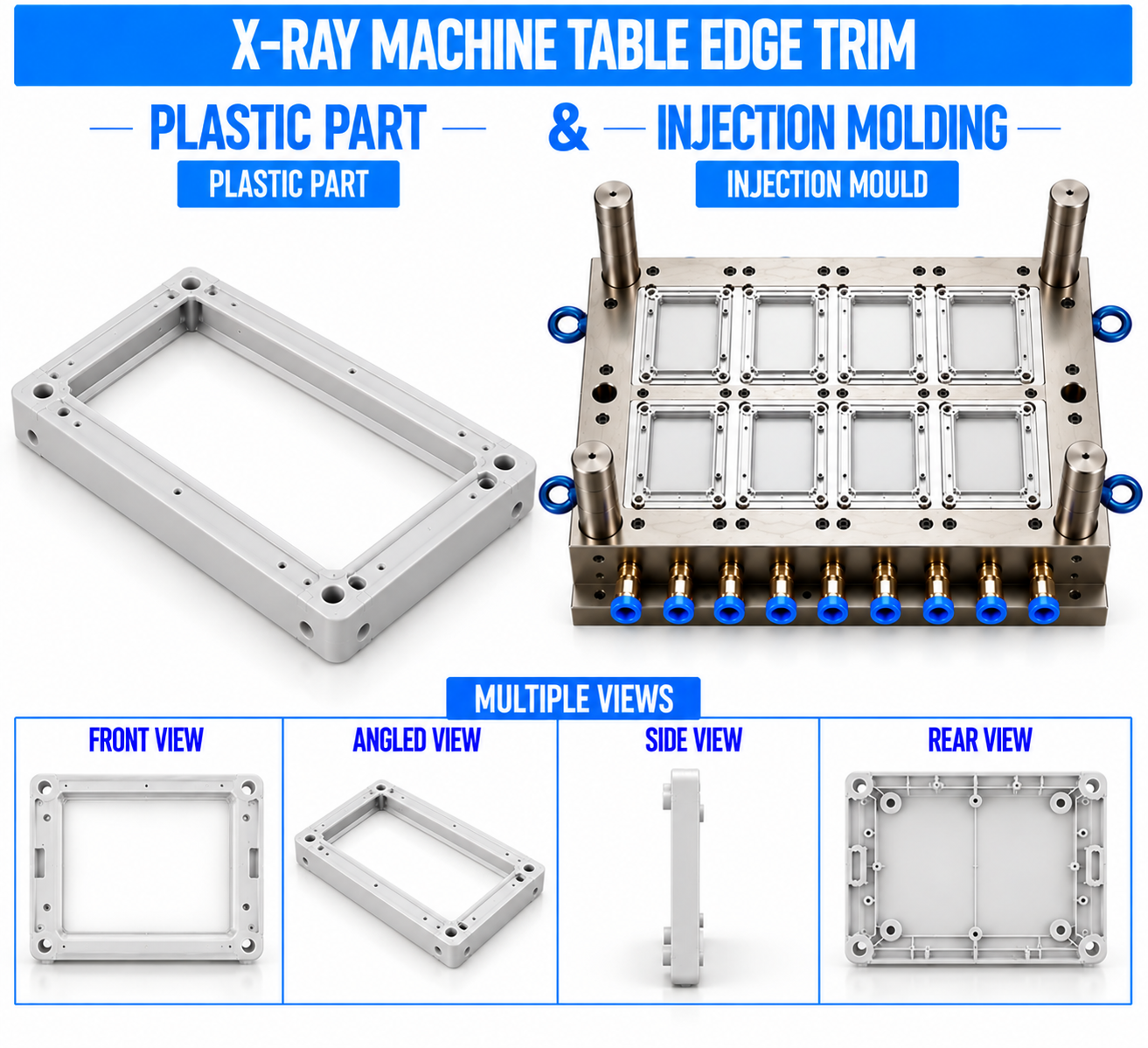 X-Ray Machine Plastic Table Edge Trim Mould and Moulding Service